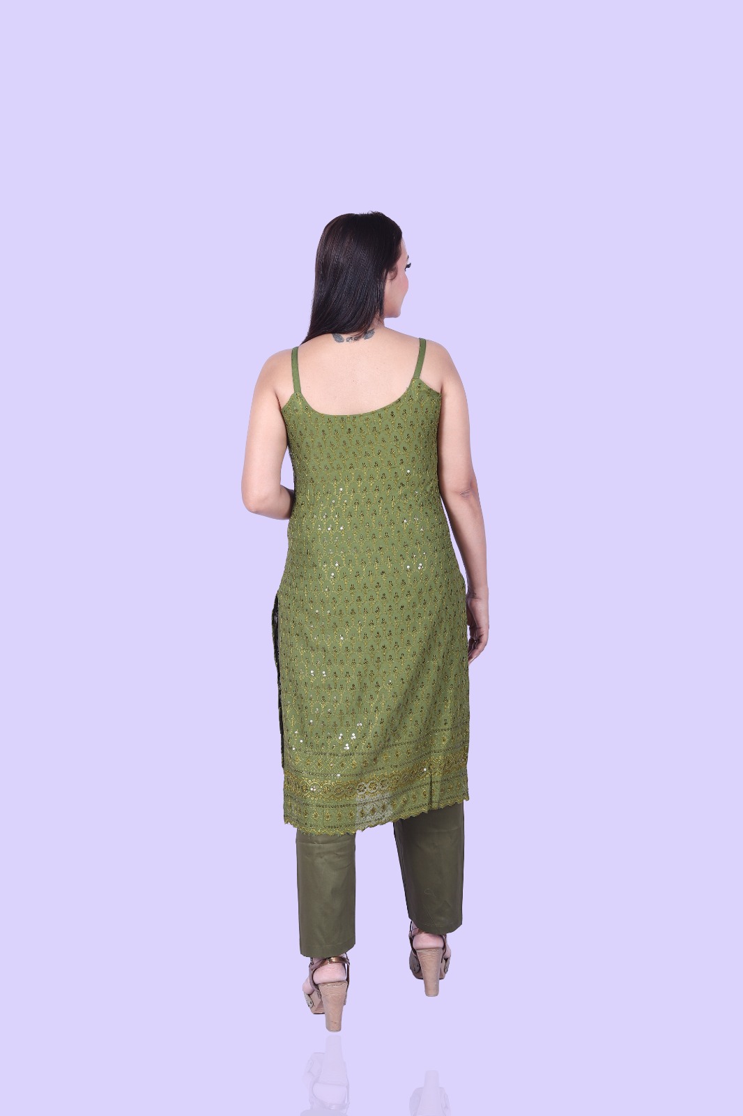 Rayon Green colour kurta pant